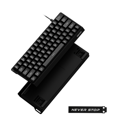EWEADN DK63 STAR magnetic keyboard in black, angled front view