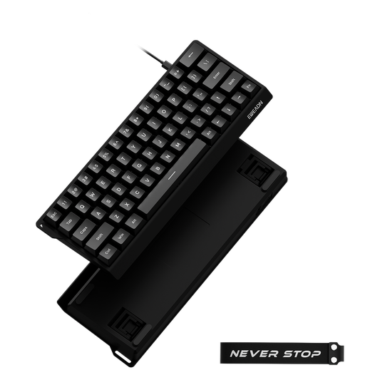 EWEADN DK63 STAR magnetic keyboard in black, angled front view