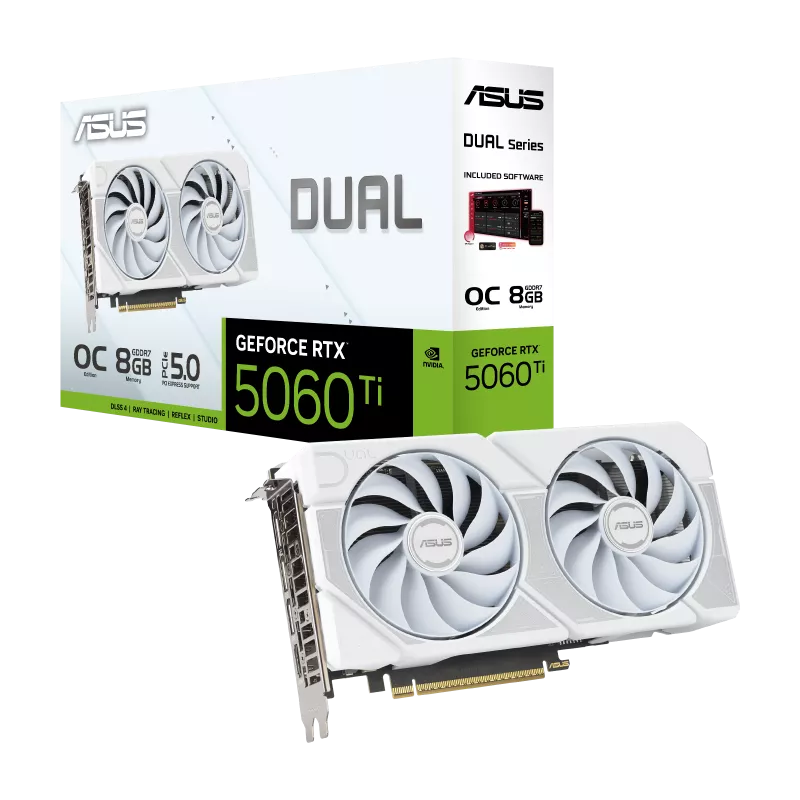 Asus Dual GeForce RTX 5060 Ti 8G OC White Graphics Card