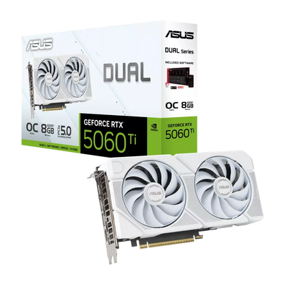 Asus Dual GeForce RTX 5060 Ti 8G OC White Graphics Card