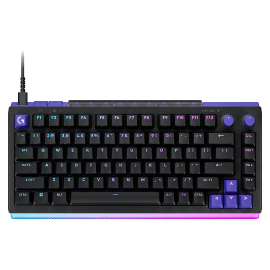 Logitech G512 X 75 TMR analog mechanical gaming keyboard in black, top angle