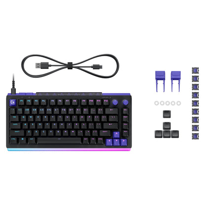 Logitech G512 X 75 black with the cable, switches, keycaps and SAPP rings in the box