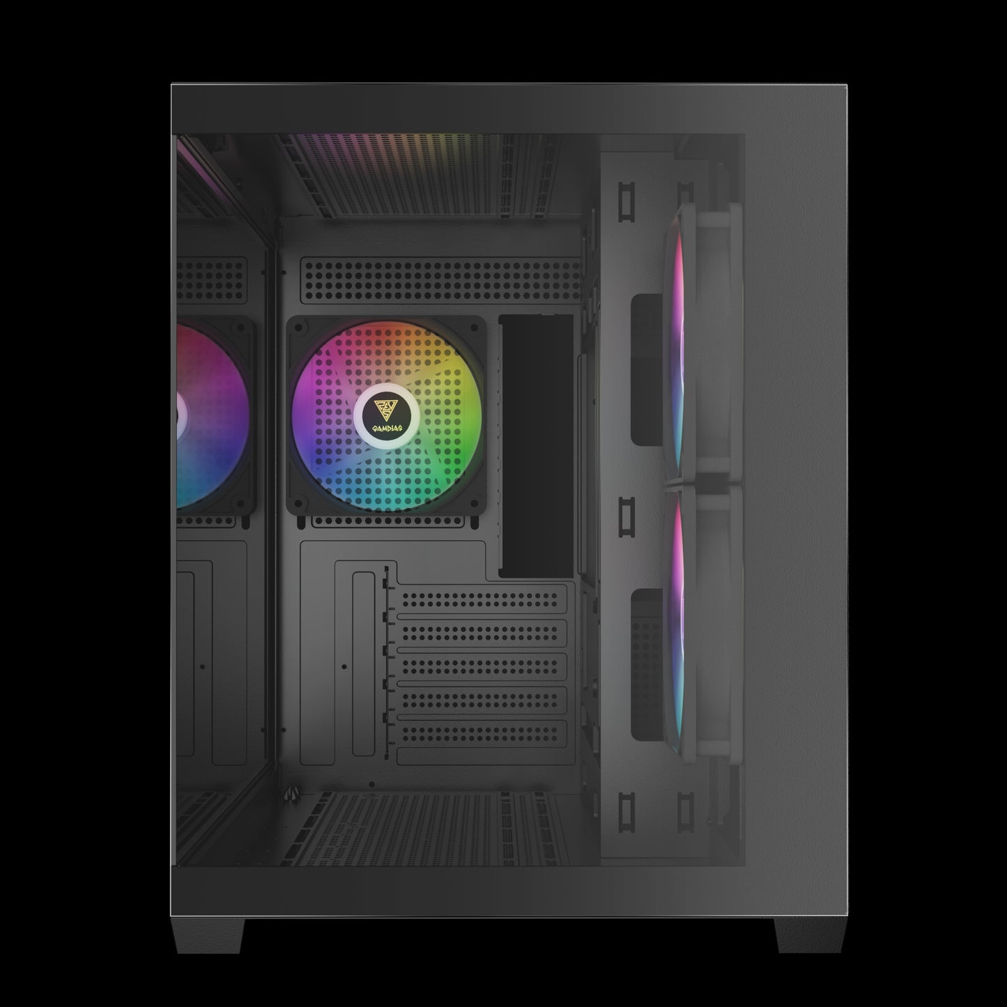 Gamdias Aura GC10M V2 ARGB mATX Case - Black (3 ARGB Fans Included)