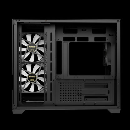 Gamdias Aura GC10M V2 ARGB mATX Case - Black (3 ARGB Fans Included)