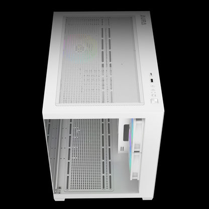 Gamdias Aura GC10M V2 ARGB mATX Case - White (3 ARGB Fans Included)