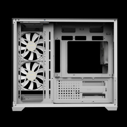 Gamdias Aura GC10M V2 ARGB mATX Case - White (3 ARGB Fans Included)