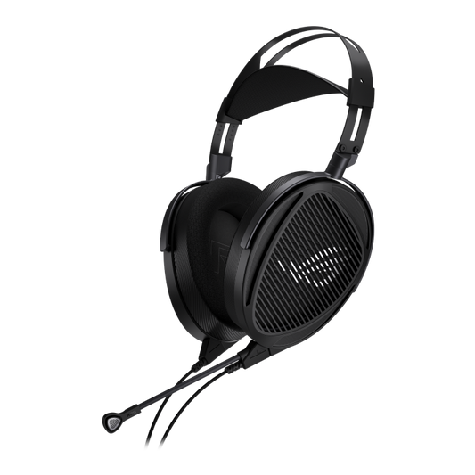 ASUS ROG Kithara wired gaming headset - three-quarter front view with the boom microphone