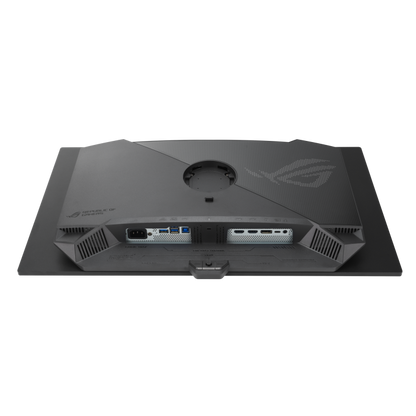 ASUS ROG Strix OLED XG27ACDNG rear ports: DisplayPort 1.4, two HDMI 2.1, USB-C and the USB hub