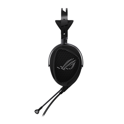 ASUS ROG Kithara headset - side view showing the cable and plug connectors