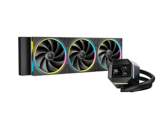 Deepcool LM360 360mm Compact 2.4 inch IPS Display Liquid CPU Cooler - Black