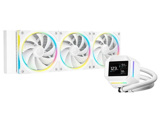 Deepcool LM360 360mm Compact 2.4 inch IPS Display Liquid CPU Cooler - White