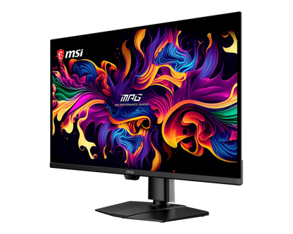 MSI MPG 322UR QD-OLED X24 gaming monitor, straight-on front view with the screen on