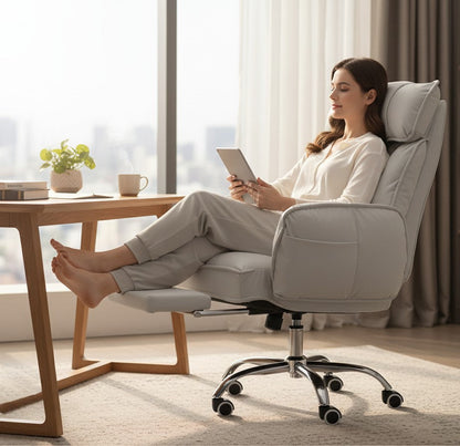 ERGOWAVE L1 side profile in a living room setting, back reclined