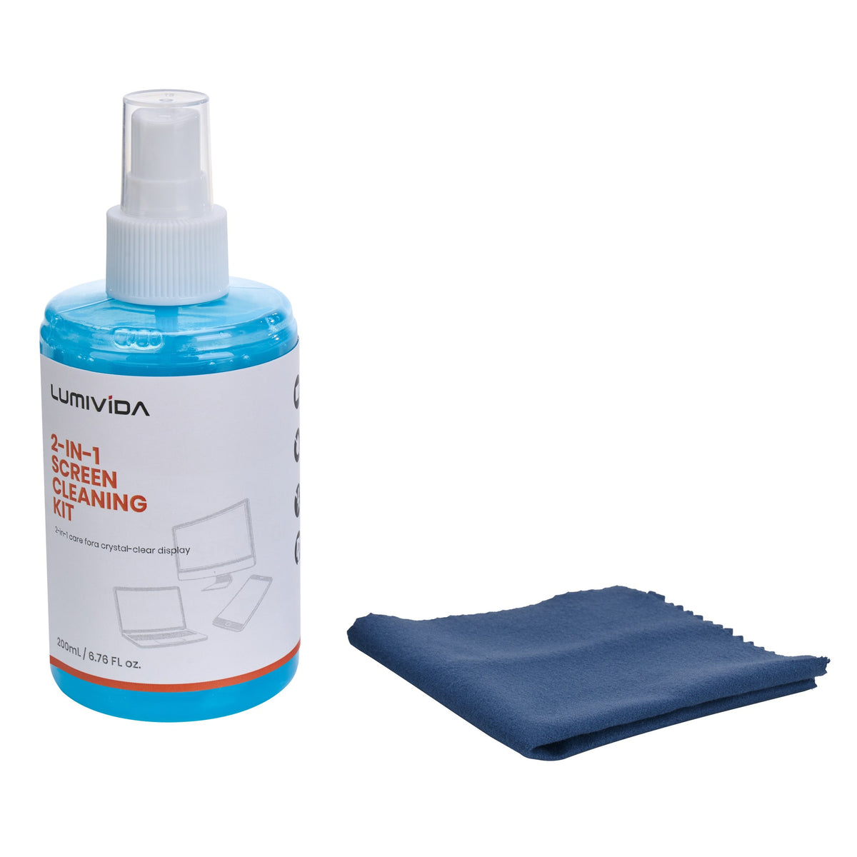 Lumivida 2-in-1 Screen Cleaner Kit - 200ml spray bottle and polar fleece cloth