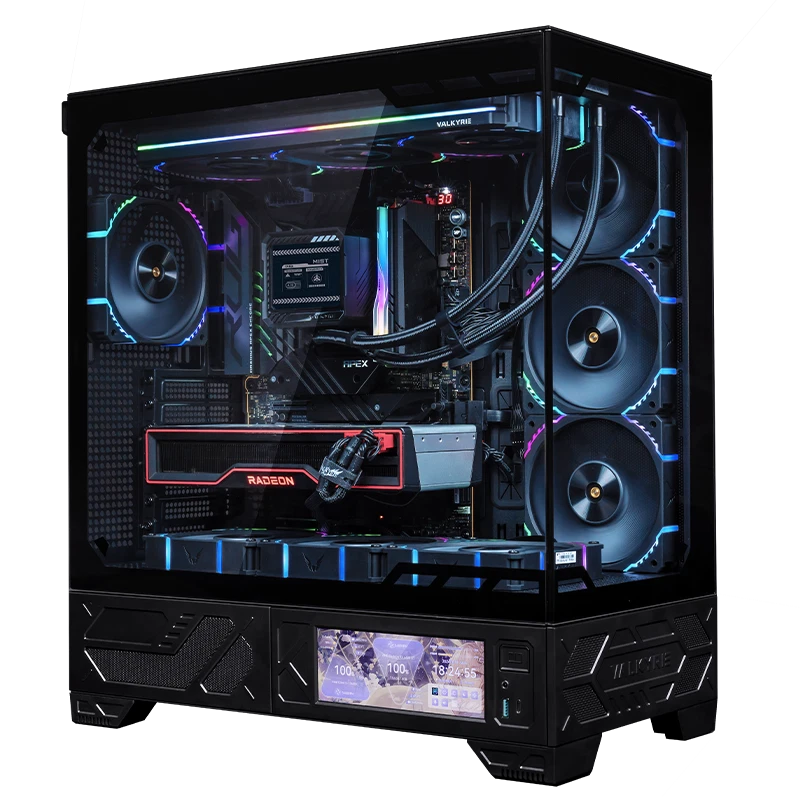 Valkyrie VK03 LCD Mid Tower Case - Black (No Fan)