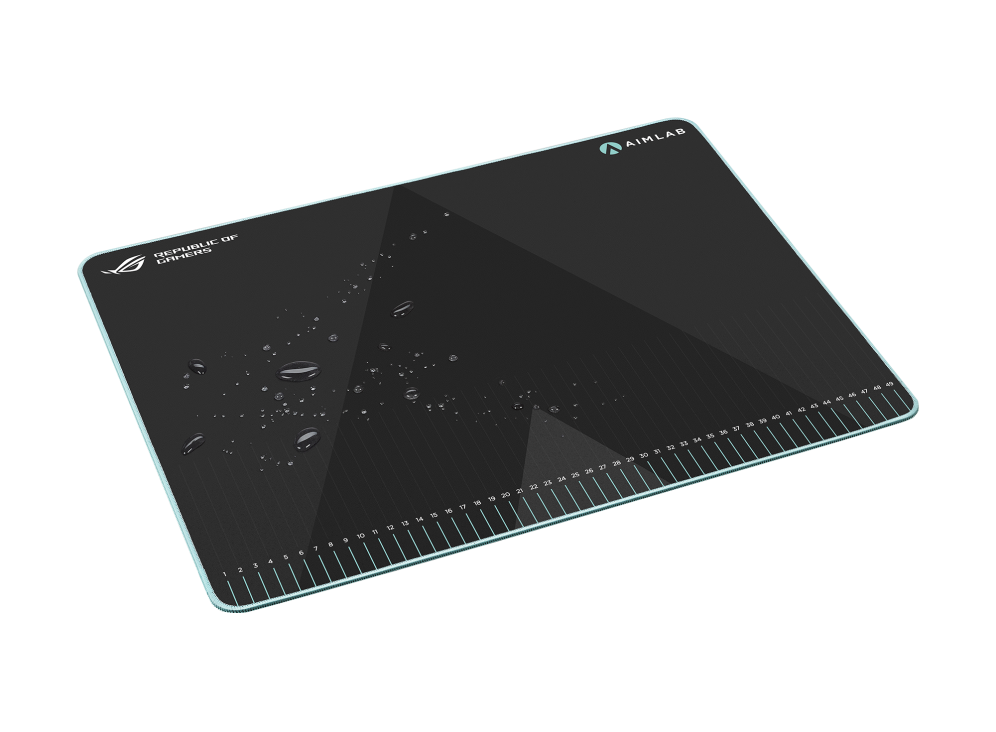 ROG Hone Ace Aim Lab Edition mouse pad with water beading on the nano-coated surface